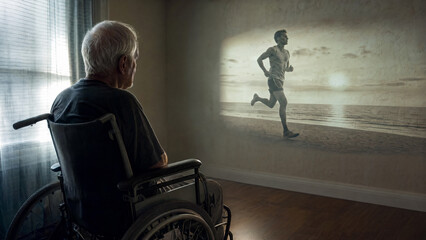 homme agé nostalgie running