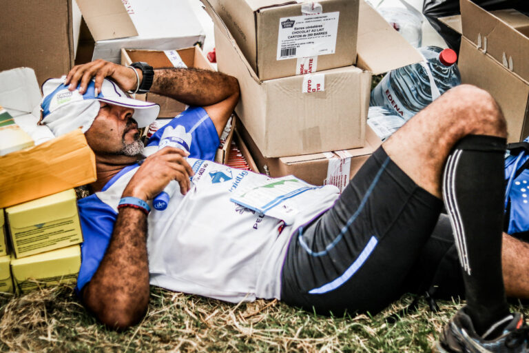 Coureur ultra trail fatigué